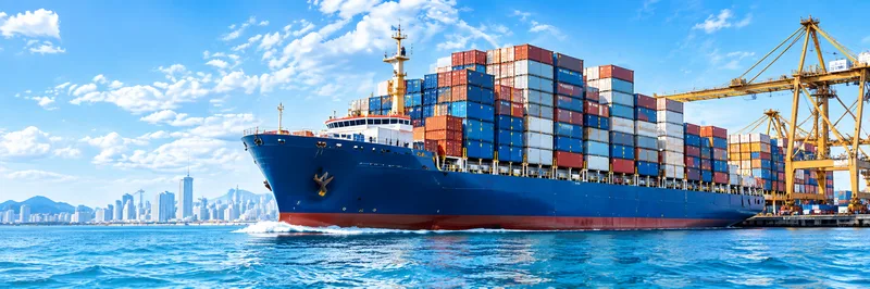 Container ship at sea