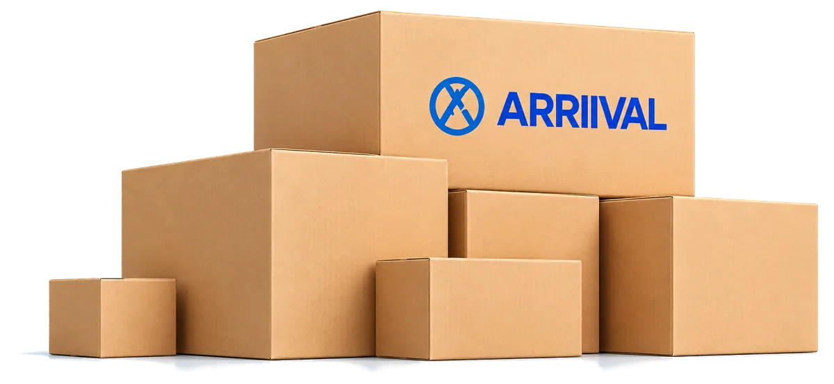 Stack of ARRIIVAL cartons